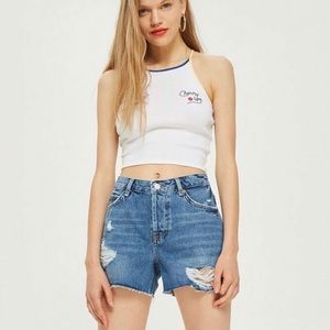 Topshop Ashley Moto denim shorts US size 6